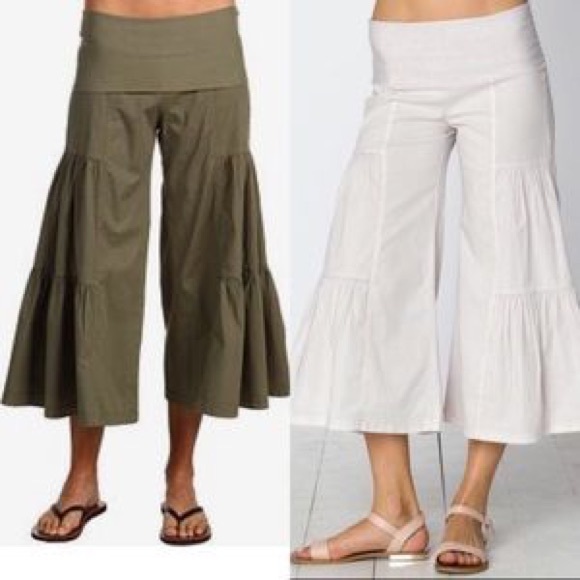 XCVI Pants - XCVI Wearables Cropped Palazzo Pant